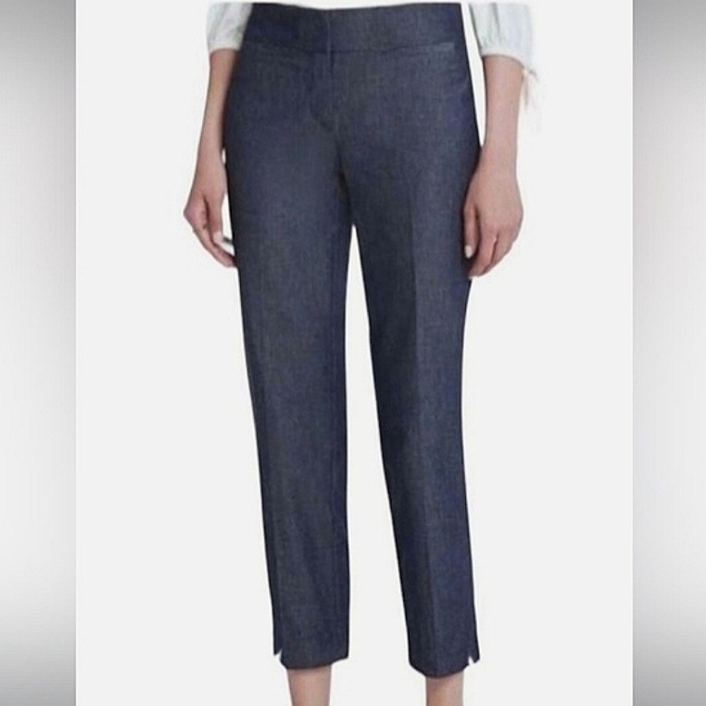 ☆Ann Taylor Dark Navy Blue Split Hem Ankle Pant☆